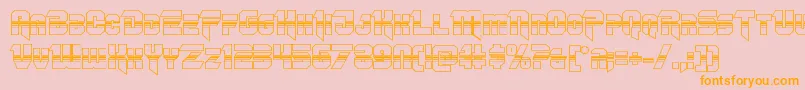 Omegaforcehalf3D11-Schriftart – Orangefarbene Schriften auf rosa Hintergrund