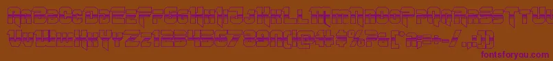 Omegaforcehalf3D11 Font – Purple Fonts on Brown Background