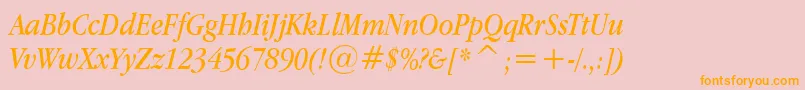 Applegaramond Italic Font – Orange Fonts on Pink Background