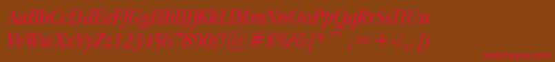 Applegaramond Italic-Schriftart – Rote Schriften auf braunem Hintergrund