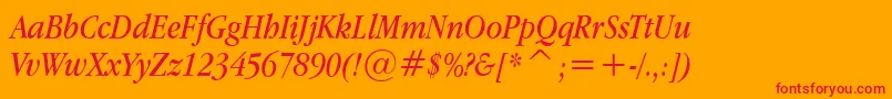 Applegaramond Italic Font – Red Fonts on Orange Background