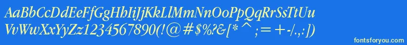 Applegaramond Italic Font – Yellow Fonts on Blue Background