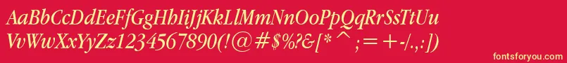 Applegaramond Italic Font – Yellow Fonts on Red Background