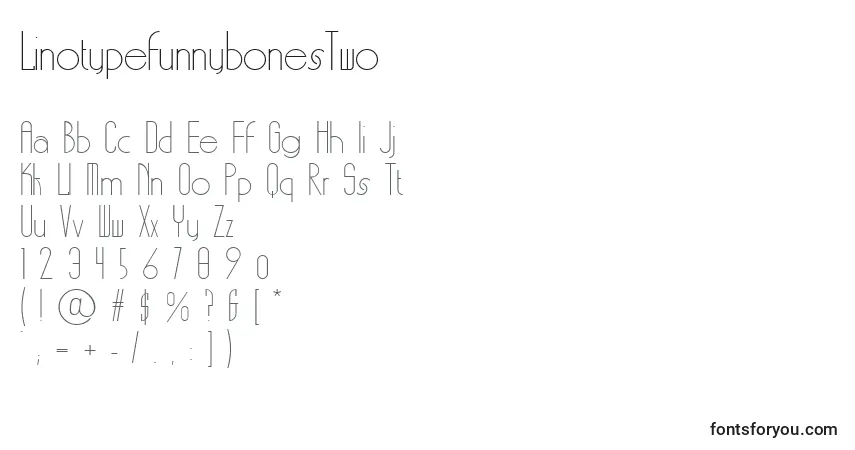 Schriftart LinotypefunnybonesTwo – Alphabet, Zahlen, spezielle Symbole