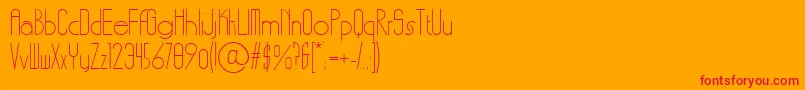 LinotypefunnybonesTwo-Schriftart – Rote Schriften auf orangefarbenem Hintergrund