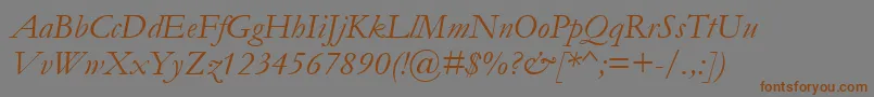 GaramondРљСѓСЂСЃРёРІ Font – Brown Fonts on Gray Background