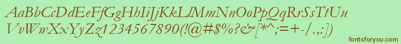 GaramondРљСѓСЂСЃРёРІ Font – Brown Fonts on Green Background
