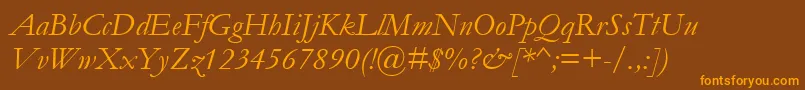 GaramondРљСѓСЂСЃРёРІ Font – Orange Fonts on Brown Background