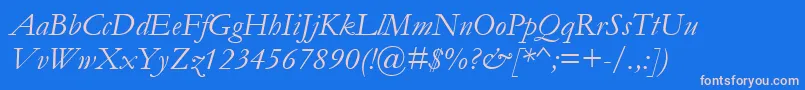 GaramondРљСѓСЂСЃРёРІ Font – Pink Fonts on Blue Background