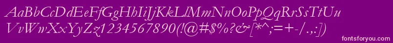 GaramondРљСѓСЂСЃРёРІ Font – Pink Fonts on Purple Background