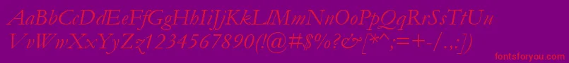 GaramondРљСѓСЂСЃРёРІ Font – Red Fonts on Purple Background