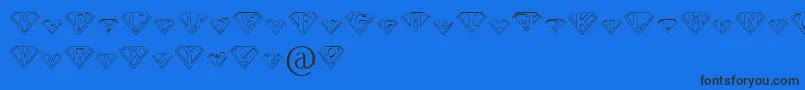 フォントPaulsSuperFont – 黒い文字の青い背景