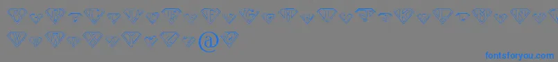 Fonte PaulsSuperFont – fontes azuis em um fundo cinza