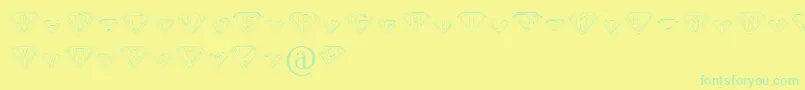 Fonte PaulsSuperFont – fontes verdes em um fundo amarelo