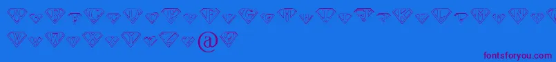 PaulsSuperFont-Schriftart – Violette Schriften auf blauem Hintergrund