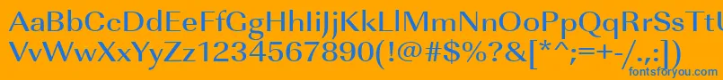 Urwimperialtmedextwid Font – Blue Fonts on Orange Background