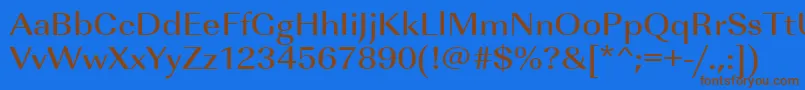 Urwimperialtmedextwid Font – Brown Fonts on Blue Background