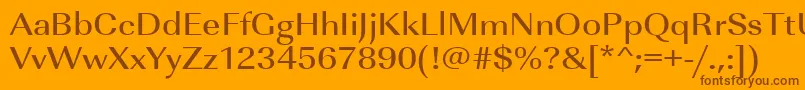 Urwimperialtmedextwid Font – Brown Fonts on Orange Background