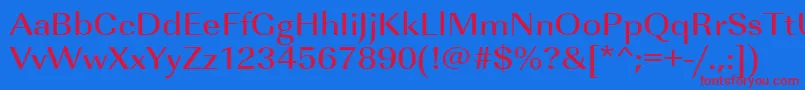 Urwimperialtmedextwid Font – Red Fonts on Blue Background