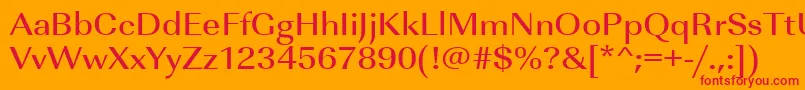 フォントUrwimperialtmedextwid – オレンジの背景に赤い文字