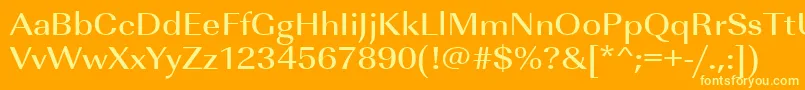 Urwimperialtmedextwid Font – Yellow Fonts on Orange Background