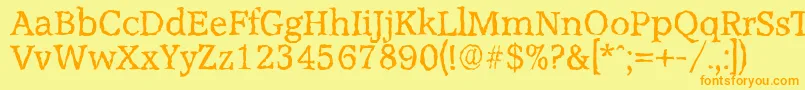 AccoladerandomRegular Font – Orange Fonts on Yellow Background