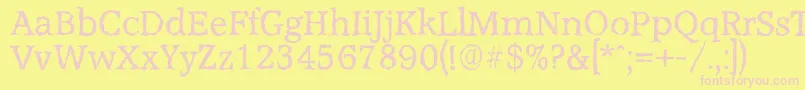 AccoladerandomRegular Font – Pink Fonts on Yellow Background