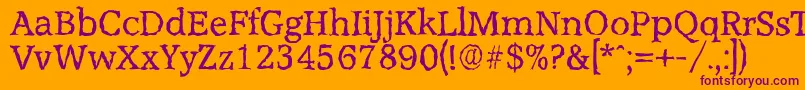 AccoladerandomRegular Font – Purple Fonts on Orange Background