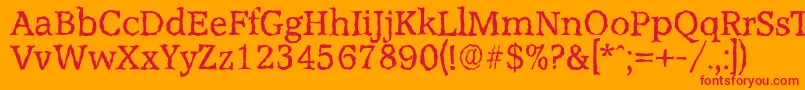AccoladerandomRegular Font – Red Fonts on Orange Background