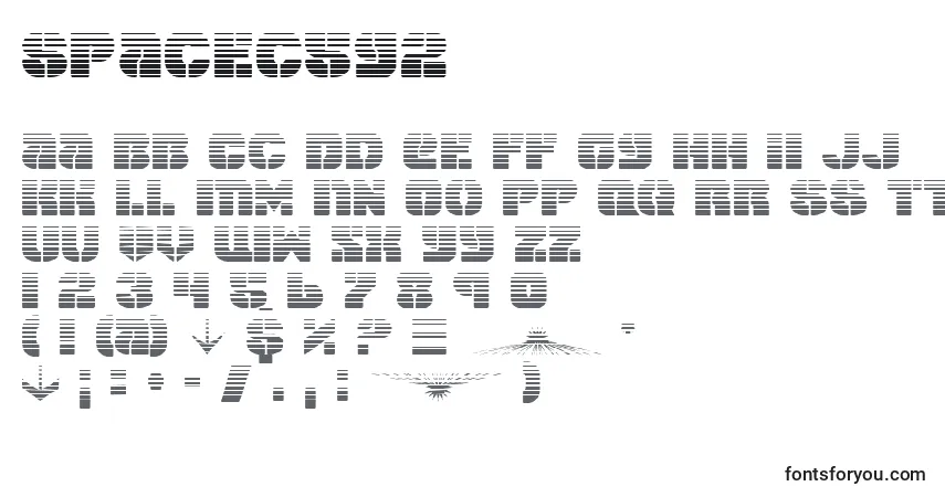 A fonte Spacec5g2 – alfabeto, números, caracteres especiais