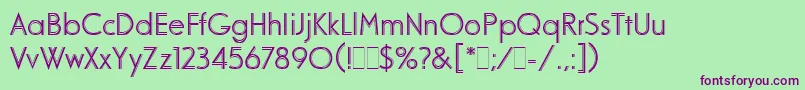 Fonte OdessaLetPlain.1.0 – fontes roxas em um fundo verde