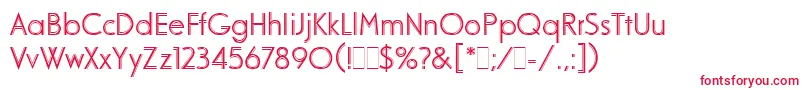 フォントOdessaLetPlain.1.0 – 白い背景に赤い文字