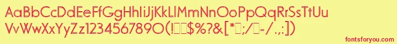 フォントOdessaLetPlain.1.0 – 赤い文字の黄色い背景