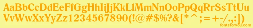 RomanaBoldBt Font – Orange Fonts on Yellow Background