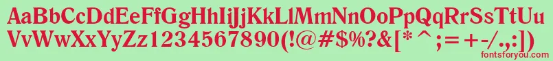 RomanaBoldBt Font – Red Fonts on Green Background