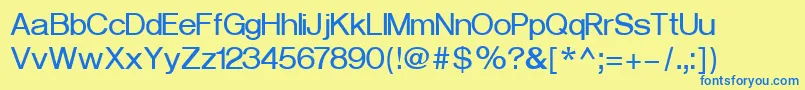 Police VeronaCyrillicBold – polices bleues sur fond jaune