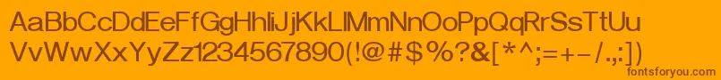 Więcej informacji o czcionce VeronaCyrillicBold Czcionka VeronaCyrillicBold – brązowe czcionki na pomarańczowym tle