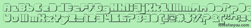 CortenClosedfatextruded Font – Black Fonts on Green Background