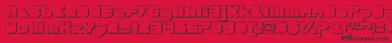 CortenClosedfatextruded Font – Black Fonts on Red Background
