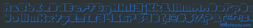 CortenClosedfatextruded Font – Blue Fonts on Black Background