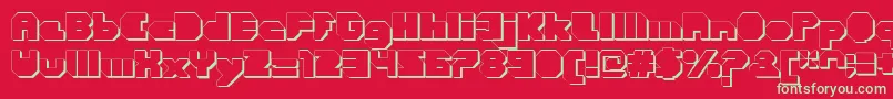 CortenClosedfatextruded Font – Green Fonts on Red Background