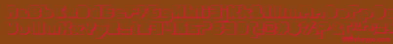 CortenClosedfatextruded Font – Red Fonts on Brown Background