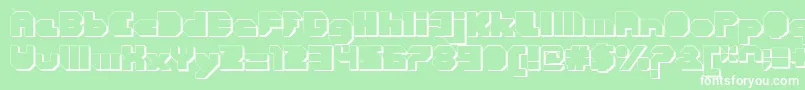 CortenClosedfatextruded-Schriftart – Weiße Schriften auf grünem Hintergrund
