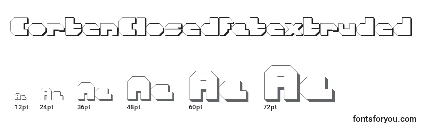 CortenClosedfatextruded Font Sizes