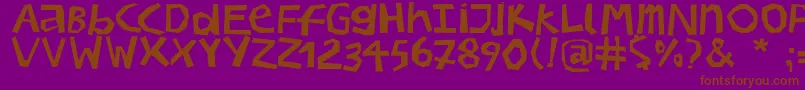 Bullerbupapercut Font – Brown Fonts on Purple Background