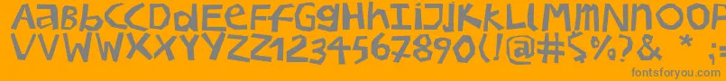 Bullerbupapercut Font – Gray Fonts on Orange Background