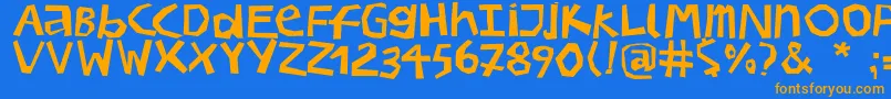 Bullerbupapercut Font – Orange Fonts on Blue Background