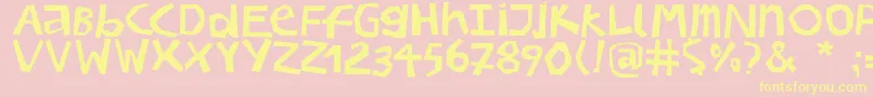 Bullerbupapercut Font – Yellow Fonts on Pink Background