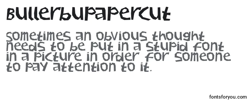 Review of the Bullerbupapercut Font