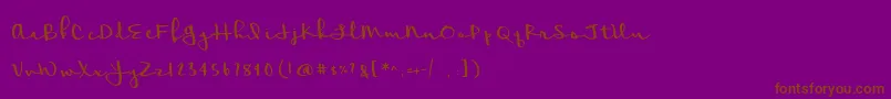 Шрифт BmdMeadowbrook – коричневые шрифты на фиолетовом фоне